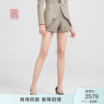 Ya Ying womens satin material high waist design gold casual shorts suit pants spring and summer new 9601A