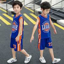 Boys summer suit 2021 new quick-drying clothes childrens summer basketball uniform two-piece sports vest