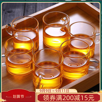With glass teacup tea bowl set Puer scented kung fu tea set drinking tea small cup 6 sets Home Mini