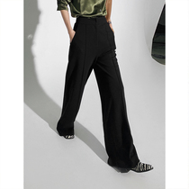 Mogas fashionable long-legged fine BI into the long-legged type wild Hong Kong style wide-legged pants womens high-waisted hanging spring and autumn models