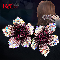 Rhinestone hairclip back of the head Korean headdress female elegant atmosphere hair spring clip mother hair clip mother hair top clip floral headdress