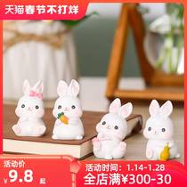 Creative Cartoon Mini Rice Rabbit Office Desktop Desktop Decoration Accessories Home Accessories Healing Small Objects