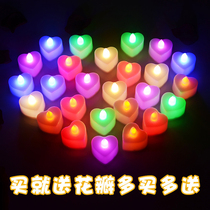 LED electronic candle lamp romantic birthday proposal creative layout supplies confession heart-shaped candle Tanabata Valentines Day