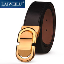 High-end brand mens leather belt automatic buckle head youth wild Korean version of business fashion mens belt trend