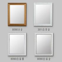 Adhesive Style Bathroom Mirror Small Mirror With Frame Makeup Bench Wall Fashion Border Wash Face Table Large Size Wash Basin