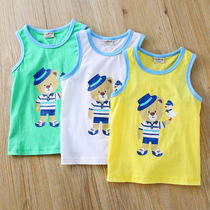 Childrens print vest summer mens new sleeveless T-shirt boys T-shirt thin solid color blouse T-shirt wild tide