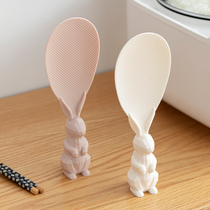 Japanese Creative Cartoon Rabbit rice spoon not easy to stick rice Home Vertical Electric Rice Cooker to Eat Rice Ladle