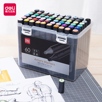 Del stationery double-headed marker pen set students with 36 colors 48 colors hand-painted comic color pens for children beginners 24-color oily art students professional painting brush set
