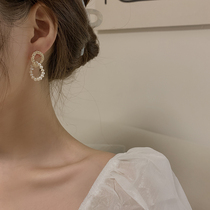 Freshwater Pearl Earrings Woman South Korea Small Crowd High Level 2022 New Light Lavish Atmosphere Pure Silver Anti-Allergy Ear Accessories