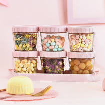 Creative building blocks glass sealed cans Candy Kitchen food storage cans tea grains snacks storage glass jars