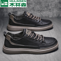 Wood Linson Men Shoes 2022 New Tide Summer Breathable Mens Shoes Casual Leather Shoes Working Soft Bottom Genuine Leather Shoes