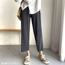 Sanzhai style wide leg pants womens summer sagging feeling pleated high waist loose casual grandma pants nine-point Ice Silk cold pants