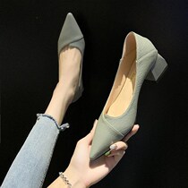 Spring new custard with shallow mouth single shoe woman 100 lap grandma shoes net red shoes