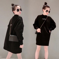 Spring and Autumn long clothes women loose Korean version 2021 New European station pullover black semi-high collar long sleeve tide ins