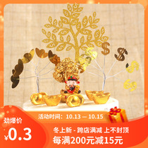 New cake decoration aluminum wire Laser gold ingot cash cow card ornaments card a bunch of dessert decoration