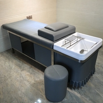 Hairdresser washing bed can be pushed and pulled hair salon special barber shop punching bed Thai full lying flat beauty massage bed