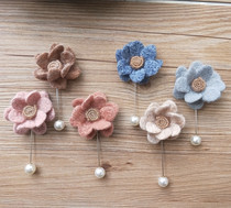 Fabric flower brooch Female hair Ni jacket cardigan accessories word pin Fabric corsage pin
