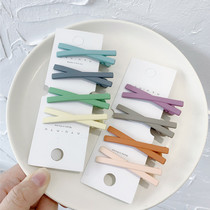 Teenage Girl Hearts Little Things Frosted Color Cross Liu Hoi Clip Lined South Korea Base Hair Clip Edge Clip Hair Accessories