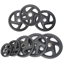 Deshi five-hole cast iron barbell piece household karma brand new black glue