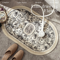 Cruise Retro Light And Luxurious Silicon Algae Mud Suction Ground Mat Toilet Doorway Quick Dry Foot Mat Bathroom Entrance To The Home Mat Home