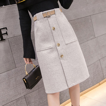 Gross half body dress Women in the middle of a new autumn dress fashion a word open fork bag hip skirt winter with sweater dresses