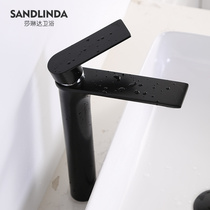 Personality matte black basin faucet hot and cold Nordic bathroom home wash basin basin faucet