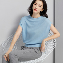 Summer dress ice silk knit womens pullover loose short sleeves thin Korean bat sleeve short slim knit womens shirt