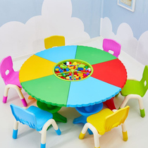 Children's Space Sand Table Accumulation Table Patching Table Kindergarten Sandplate Beach Game Table Plastic Combination Set 6 Shops