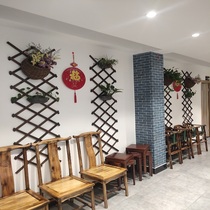 Anticorrosive wood fence garden fence courtyard guardrail telescopic fence green plant climbing wall decoration grid flower stand