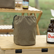 Outdoor camping to accommodate large pockets with large capacity of canvas bags for tableware washing and debris in bags