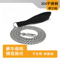 304 stainless steel anti-bite dog traction rope small medium sized large dog walking dog iron chain sub gold mullabrador