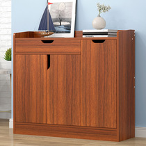 Shoe cabinet home entrance solid wood color large capacity multi-layer dustproof economic porch storage cabinet balcony shoe shelf