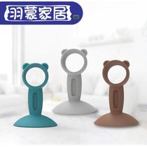 Small Bear Suction Cup Door Suction Free of perforated silicone Silicone Kitchen Bathroom Door Bumper door handle cushion Anti-collision cushion door Top door stopper