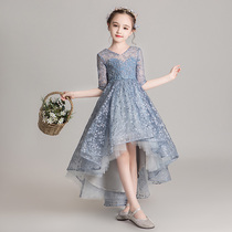 Little girl foreign princess dress girl catwalk dress flower child host piano performance costume childrens fluffy yarn winter