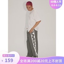 CHIGGALAB yellow ghost 21SS star 3M reflective irregular casual trousers mens AND womens loose sports pants