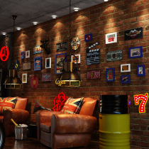 Retro Industrial Wind Composition Photo Wall Bar Restaurant Wall Pendant Creative Background Photo Decoration Wall-mounted Wall Decoration