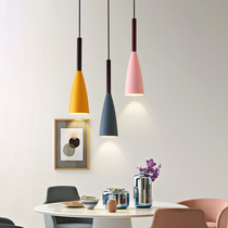 Nordic restaurant chandelier triple-head LED minimalist modern creative macaron bar Dining Room Home Dining Room Chandelier
