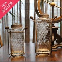 Fake flower ornaments flower vase vase vase J pair of grid cover glass vase wedding grid cover
