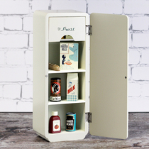 Nordic simple wooden refrigerator mini furniture Childrens House puzzle simulation toy 6 points BJD small cloth photo