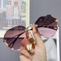 Sunglasses female summer sun protection senior sensation ins anti-UV glare without frame glasses sunglasses women 2022 new wave