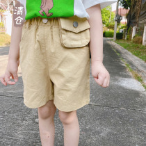 Clearance Xiaobao Jia Xia childrens casual mid-pants boys girls underwear cargo wear loose shorts pocket detachable