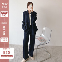 Korean black suit trousers two-piece female 2021 Spring and Autumn New European station temperament commuter professional suit female