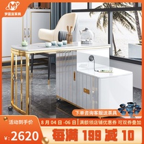Living room balcony Removable tea table and chair combination Light luxury modern rotatable office tea table tea set one