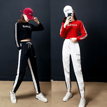 2019 Harajuku style hip hop street dance pants practice pants womens performance costume dance jazz dance loose dance fitness sports
