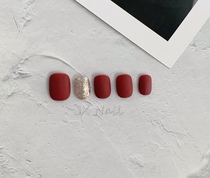 Small Red Book Meryl Sheet Wine Red Frosted Artisanal Phototherapy Wearwear Chia Fake Nails Stickup White JX Medecine Length