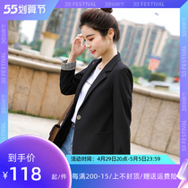 Black Suit Jacket Womens Net Red Fried Street Fashion Temperament Small SubKorean Version Casual 100 Hitch Suit Jacket Burst