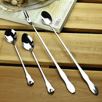 Lengthened stainless steel fork sweets fork Fruits Fork Barbecue Fork drinks stirring spoons Spoon Milk Spoon Milk Tea Spoon