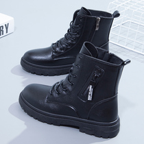 Martin boots women 2021 new spring and autumn single boots British style short boots black Autumn Tide ins cool autumn winter womens shoes