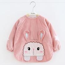 Anti-dirty long doll clothes winter bib girl childrens gown long sleeve waterproof strippery female baby easy to clean