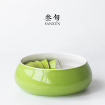 Thirty-year point Cui big tea wash ceramic water Tea slag tank household large cup bowl pen wash kung fu tea set accessories